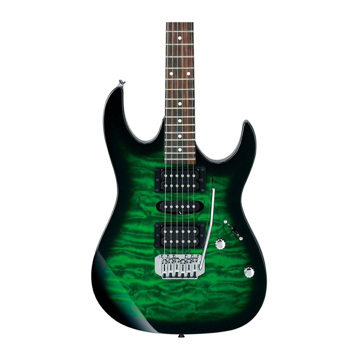 Ibanez GRX70QA GIO 6-String Electric Guitar (Transparent Emerald Burst)