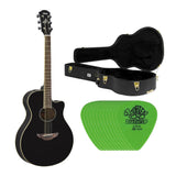 Yamaha APX600BL Thinline Acoustic-Electric Guitar (Black) with Case and Picks