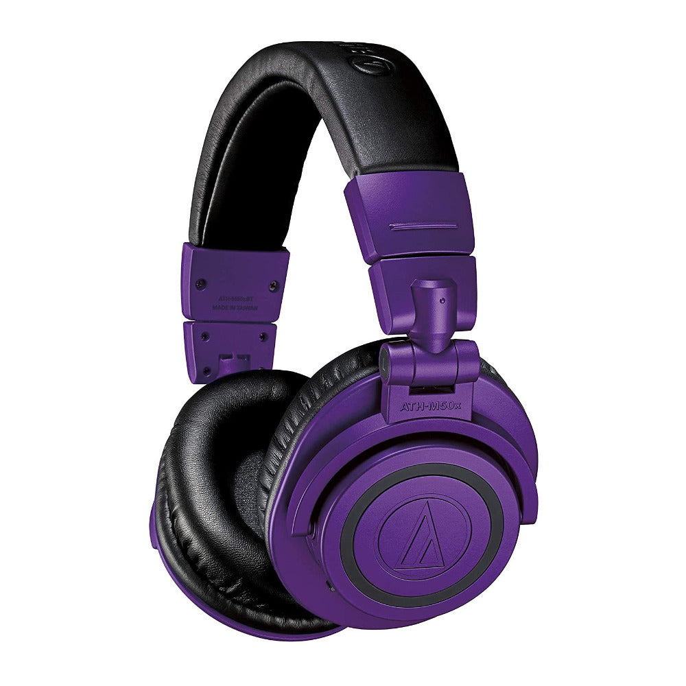 Audio Technica ATHM50XBTPB Wireless Over-Ear Bluetooth Headphones (Purple/Black)