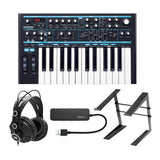 Novation Bass Station II with Headphones and Knox Gear 4-Port USB 3.0 Hub Bundle