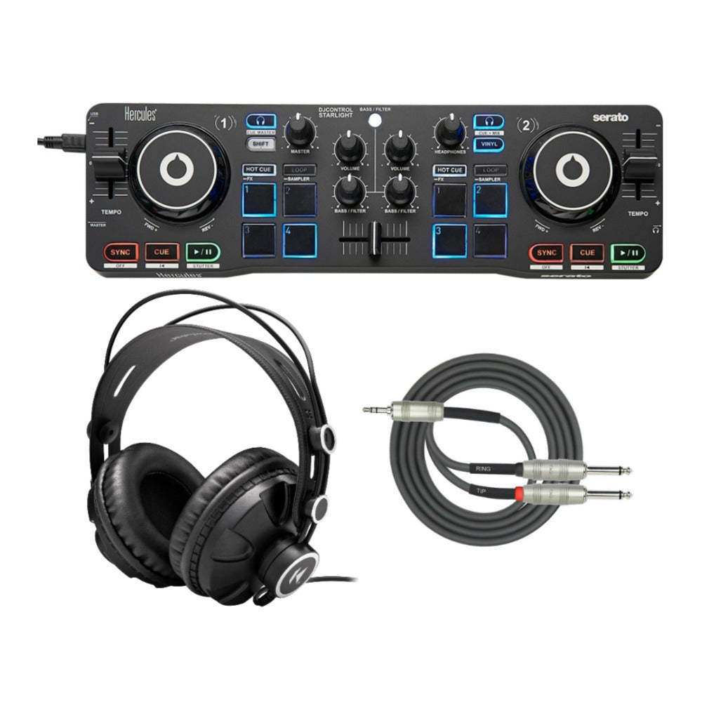 Hercules DJ Control Starlight Compact Controller with Serato DJ Lite Bundle