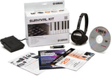 Yamaha Survival Kit with keyboard accessories, headphones, and other keyboard essentials on a white background