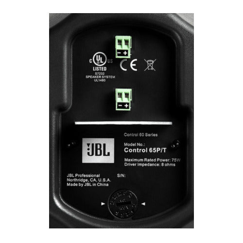 JBL C65P/T Compact Full-Range Pendant Speaker with RBI
