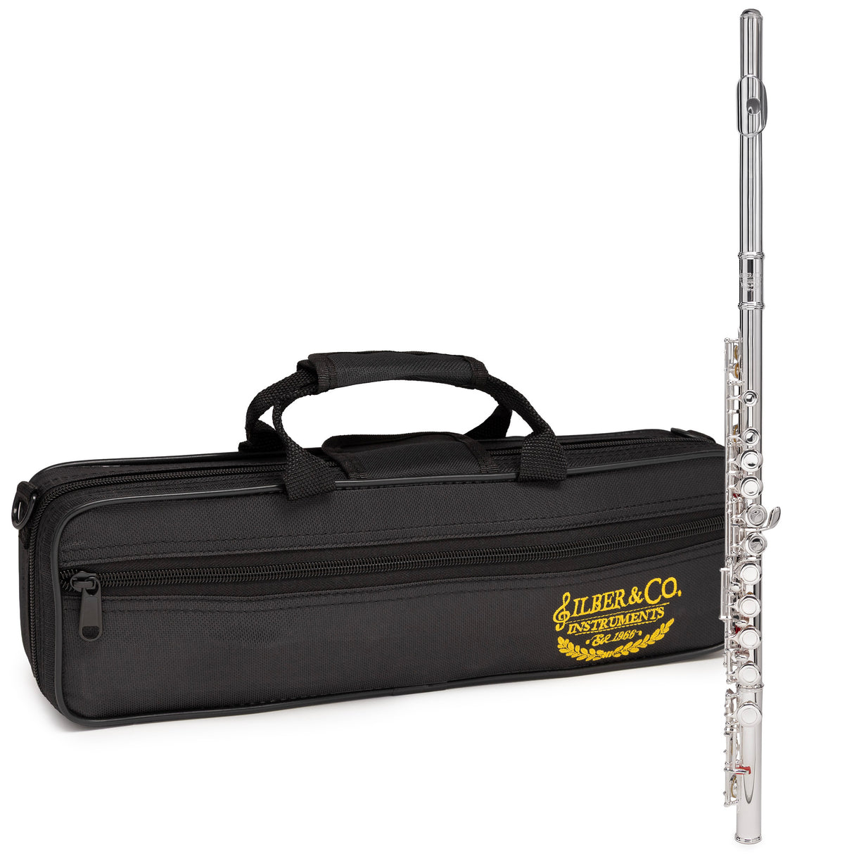 Silber & Co. C Flute (Silver) with 16 Closed Keys and Carrying Case