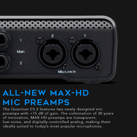 PreSonus Quantum ES2 2x2 USB-C Audio Interface with Headphones (Black) Bundle - 5