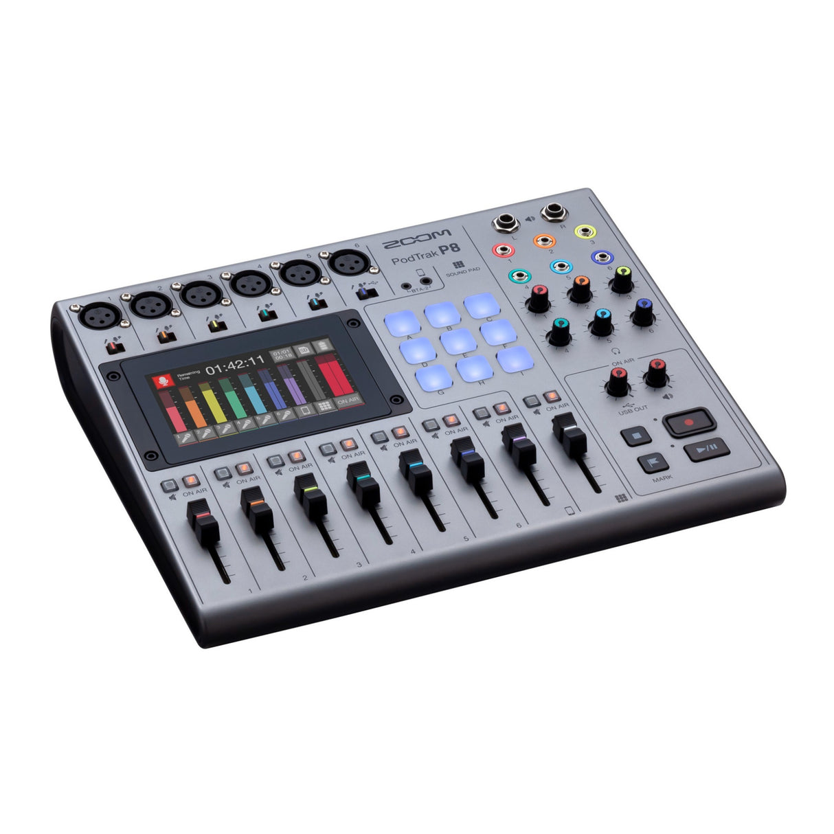 Zoom PodTrak P8 Podcasting Recorder with Microphone and Headphones Bundle