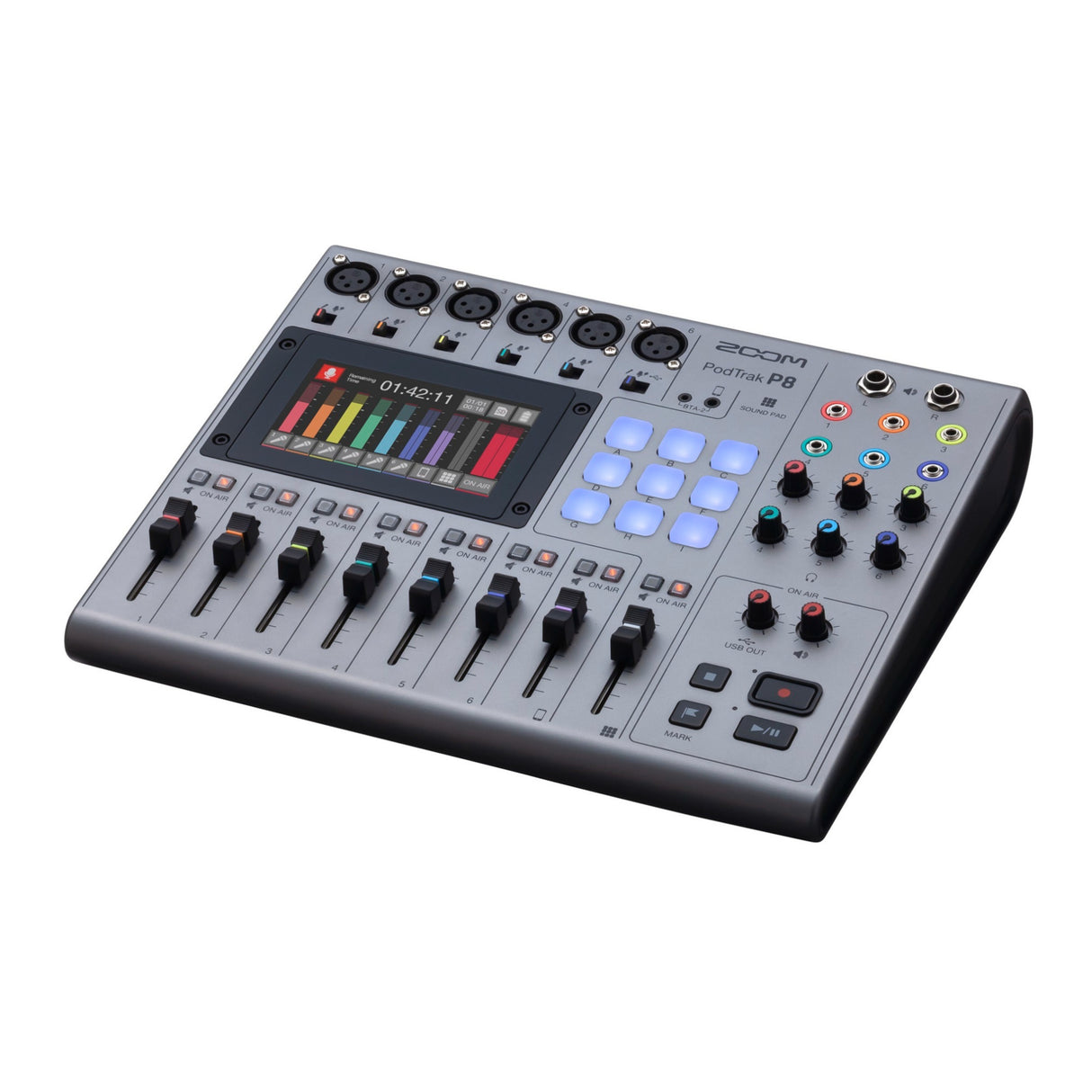 Zoom PodTrak P8 Podcasting Recorder with Microphone and Headphones Bundle