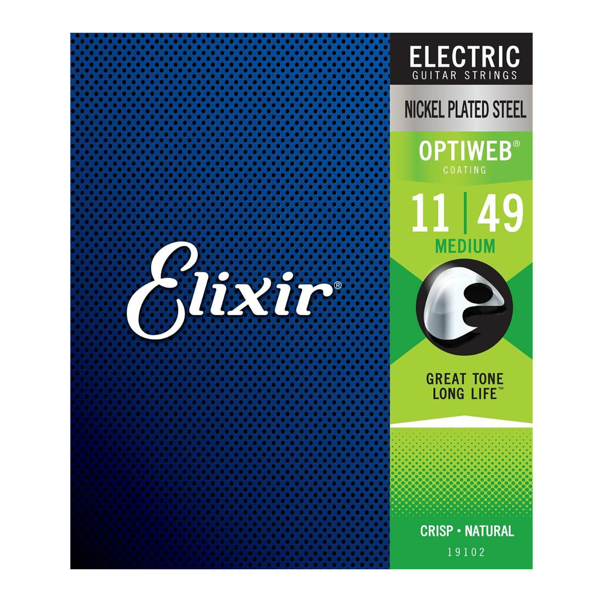Elixir 19102 NPS Electric Guitar Strings with Optiweb. Medium 11-49