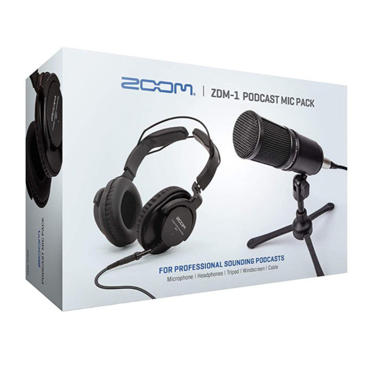 Zoom ZDM-1 2-Person Podcast Microphone Pack Accessory Bundle & Two Boom Arm