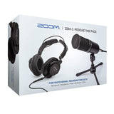 Zoom ZDM-1 2-Person Podcast Microphone Pack Accessory Bundle & Two Boom Arm