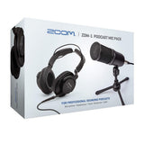 Zoom ZDM-1 4-Person Podcast Microphone Pack Accessory Bundle & Four Boom Arm