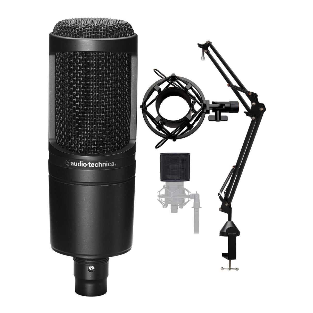 Audio-Technica AT2020 Cardioid Condenser Microphone Bundle with Accessory
