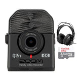 Zoom Q2n-4K Handy Video Recorder Bundle with Headphones and 32GB microSDHC Card (Open Box)