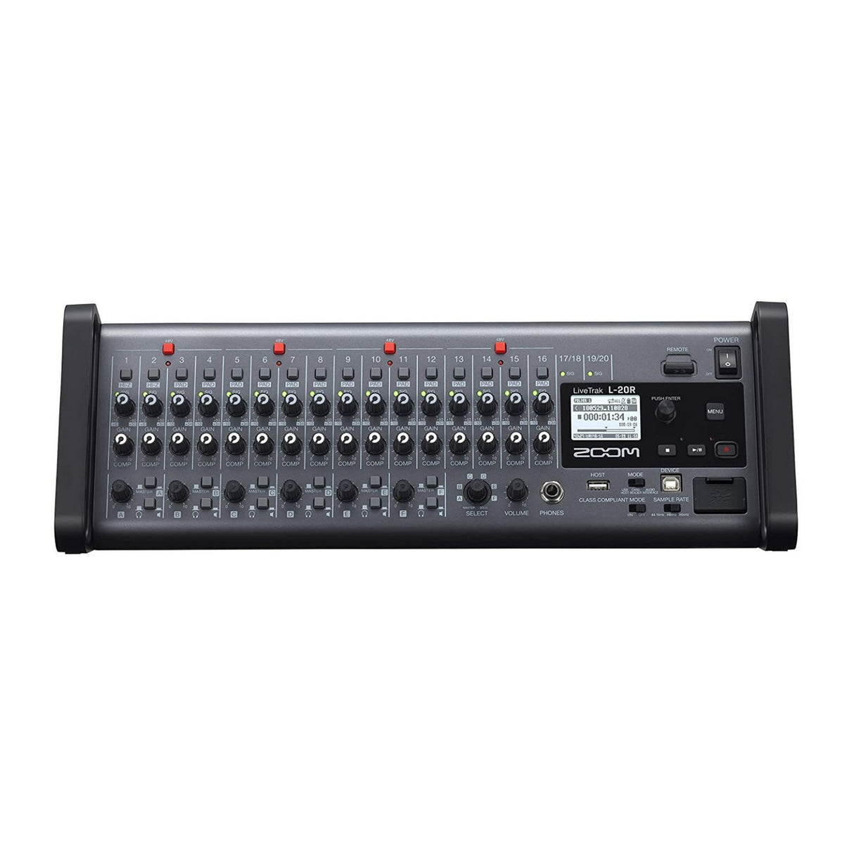 Zoom LiveTrak L-20R 20-Channel Digital Mixer-Recorder with Headphones Bundle