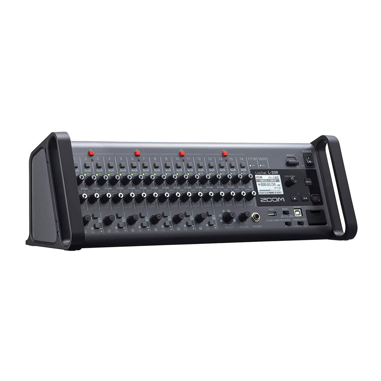 Zoom LiveTrak L-20R 20-Channel Digital Mixer-Recorder with Headphones Bundle