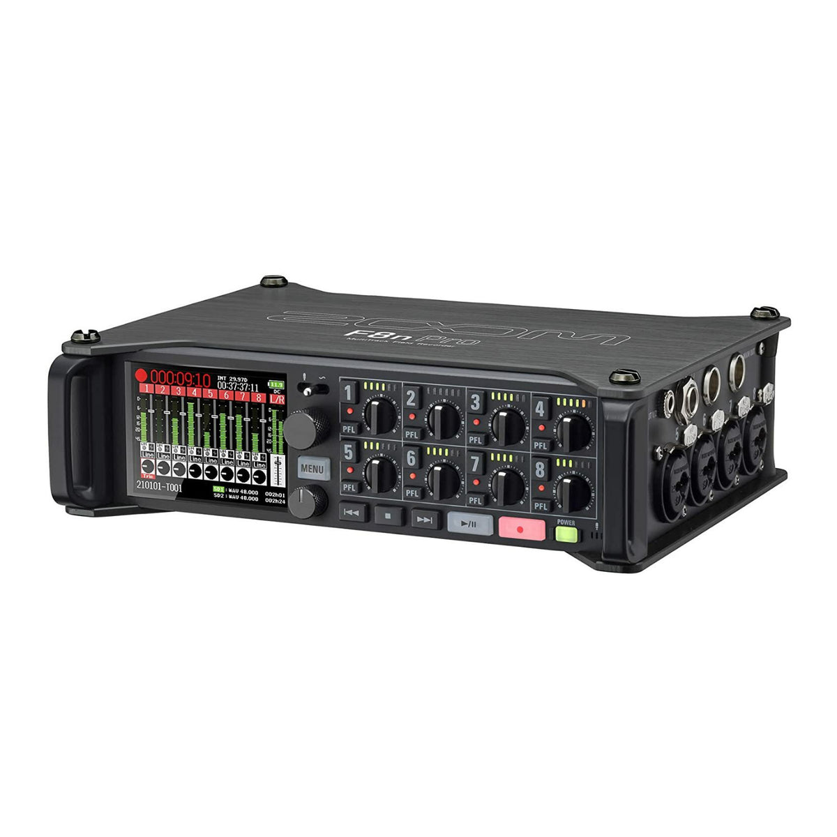 Zoom F8n Pro MultiTrack Field Recorder with Closed-Back Headphones and Accessory Bundle
