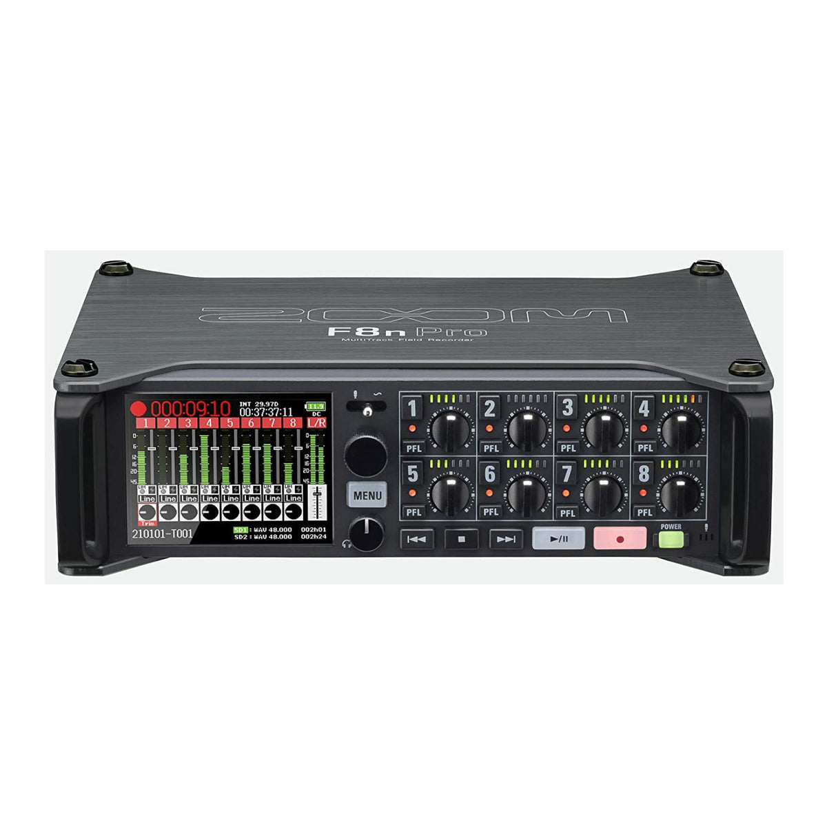 Zoom F8n Pro MultiTrack Field Recorder with Closed-Back Headphones and Accessory Bundle