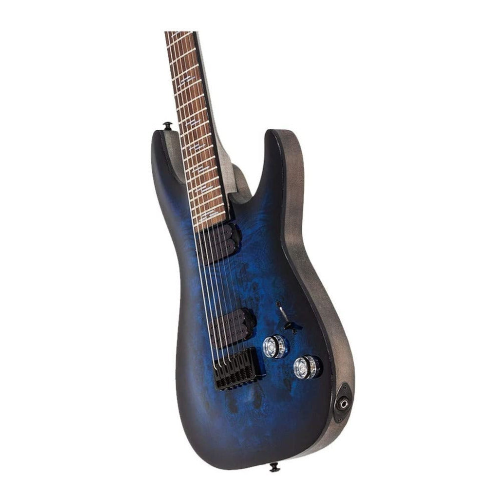 Schecter Omen Elite-7 7-String Electric Guitar (Right-Hand, See-Thru Blue Burst)