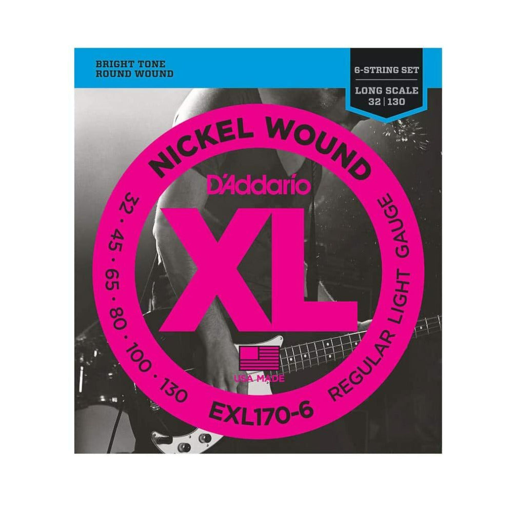 D'Addario EXL170-6 6-String Nickel Wound Bass Guitar Strings (32-130)