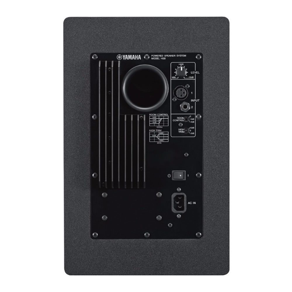 YAMAHA HS8 2 Way Bass Reflex Bi Amplified Near Field Studio Monitor Pair Bundle