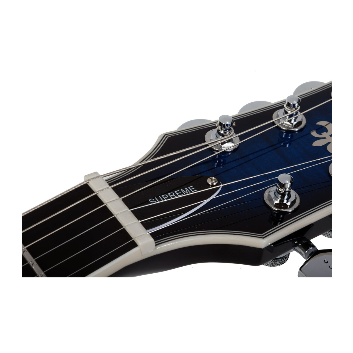 Schecter Solo-II Supreme 6-String Electric Guitar (See Thru Blue Burst)