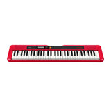 Casio Casiotone CT-S200 61-Key Portable Keyboard (Red) w/Stand, Pedal, and Book