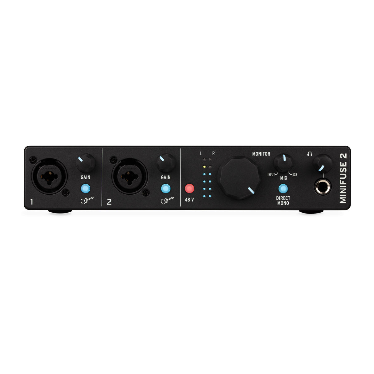 Arturia MiniFuse 2 Audio Interface (Black) with Studio Speakers and TRS Cables