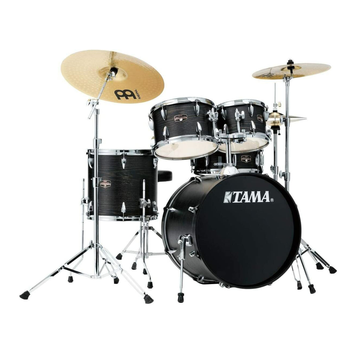 Tama Imperialstar 5-Piece Drum Kit with Meinl HCS Cymbals (Black Oak Wrap)