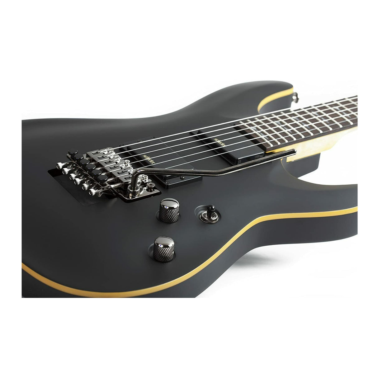 Schecter Demon-6 FR Electric Guitar in Aged Black Satin with Schecter Hard Case