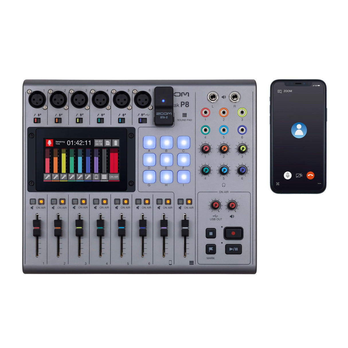 Zoom PodTrak P8 Multitrack Podcast Recorder + (4) Mic - Ultimate Bundle