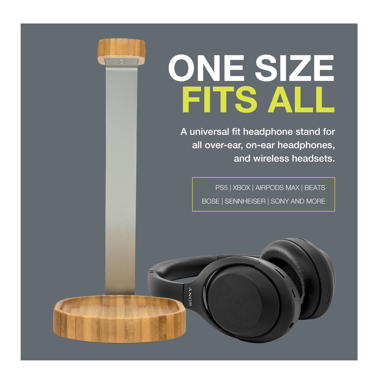 Knox Gear Wooden Headphone Stand (Bamboo Brown)