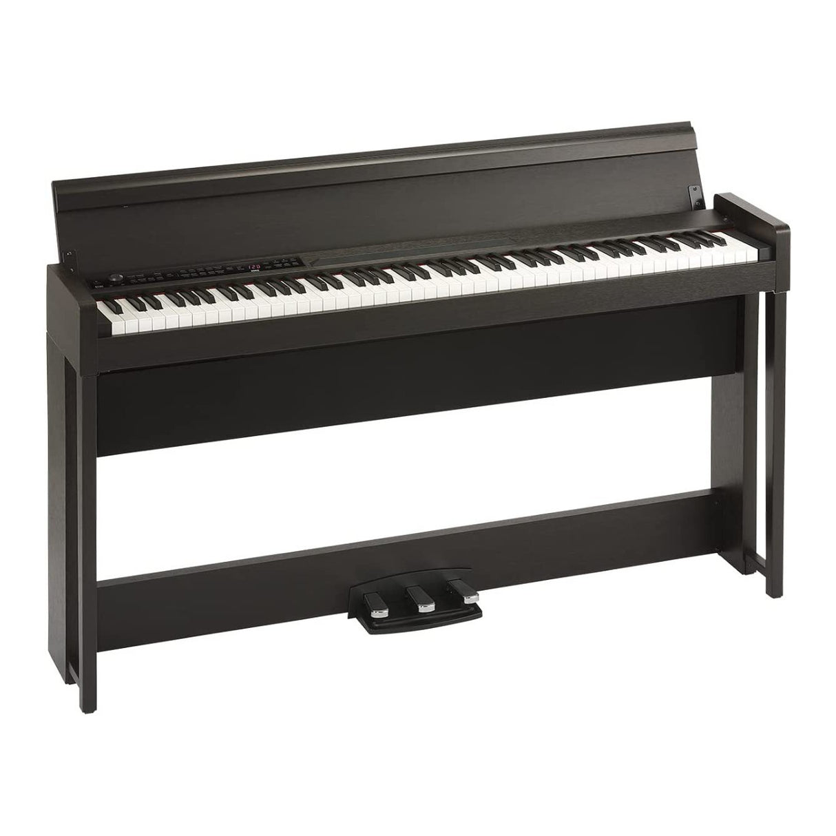 Korg C1 88-Key Digital Piano (Rosewood Brown) with Headphones, Bench, and a Book