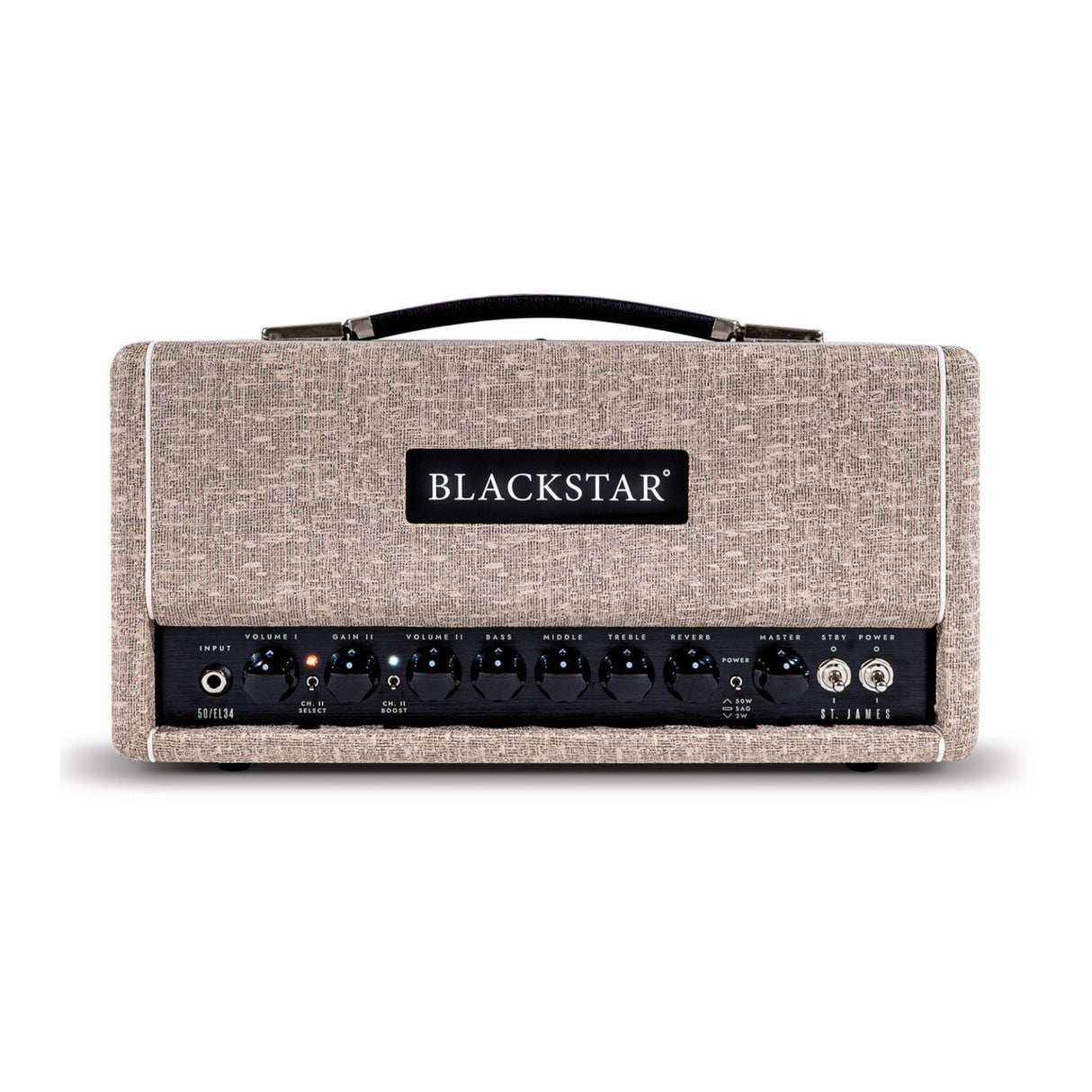 Blackstar St. James 50W Tube Amp Head (Fawn) with Blackstar Cabinet and Cables
