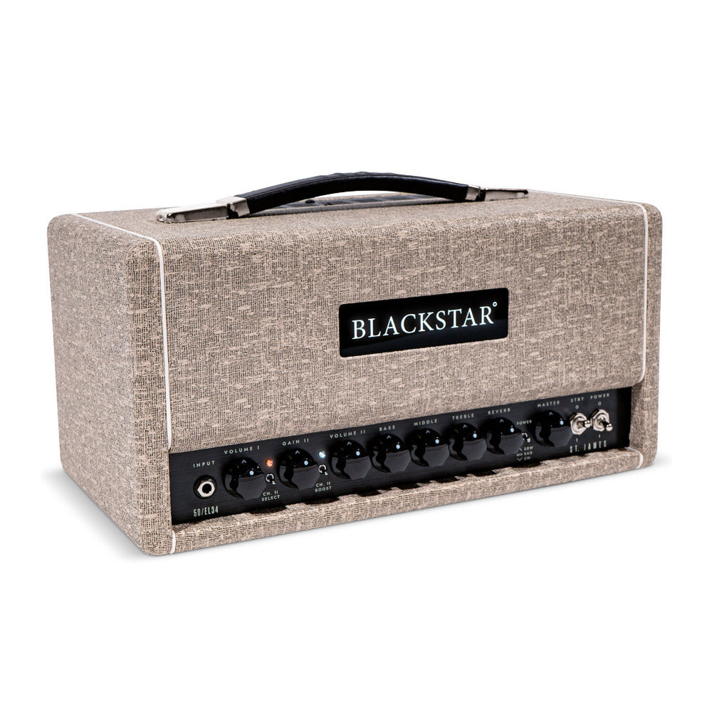 Blackstar St. James 50W Amp Head (Fawn) with Speaker Cable and Guitar Cable
