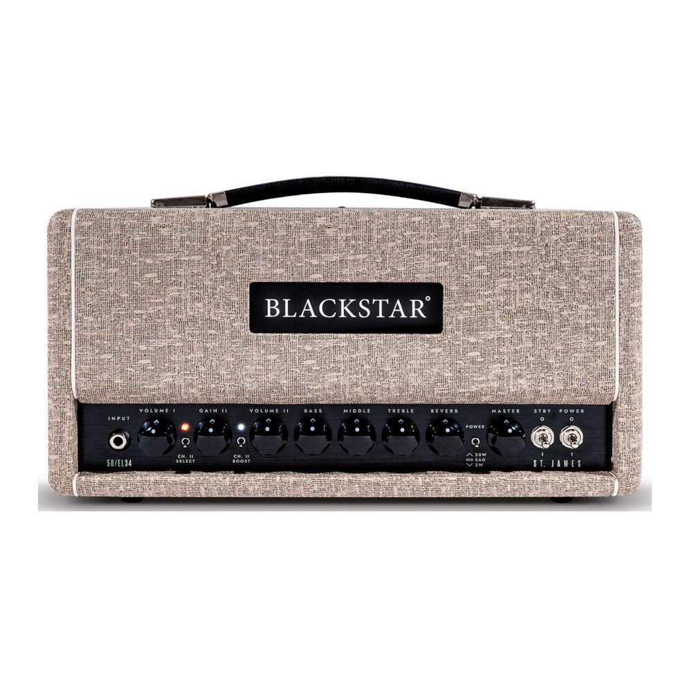 Blackstar St. James 50W Amp Head (Fawn) with Speaker Cable and Guitar Cable