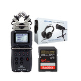 Zoom H5 Portable Handy Recorder with ZDM-1 Podcast Microphone Pack and 64GB Card