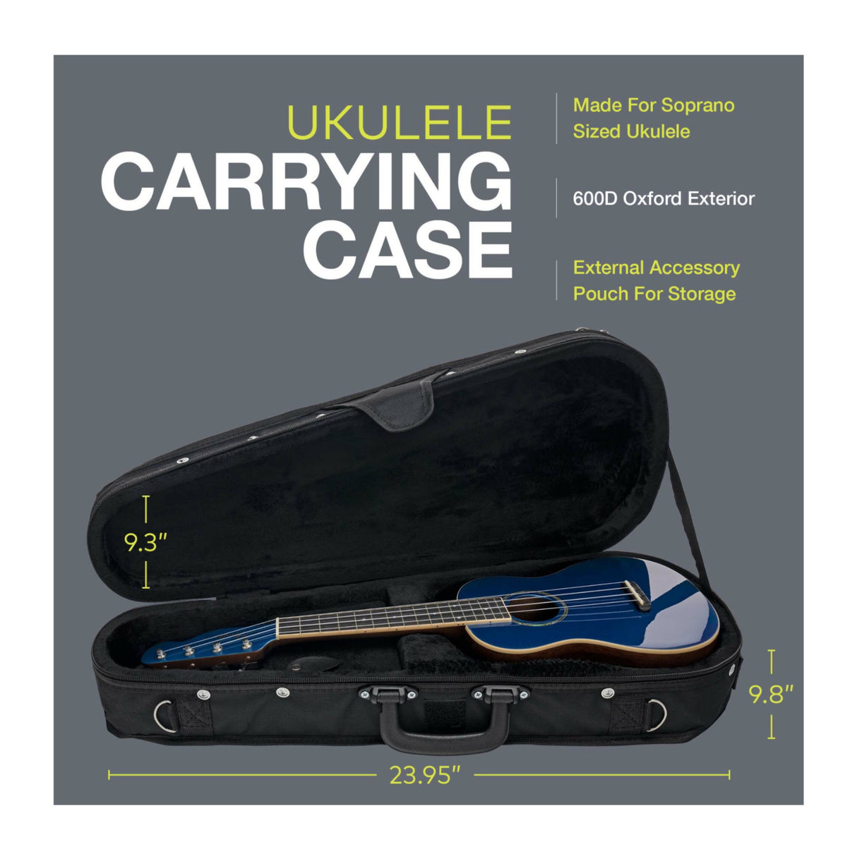 Knox Gear Ukulele Padded Protective Carrying Case (Soprano)