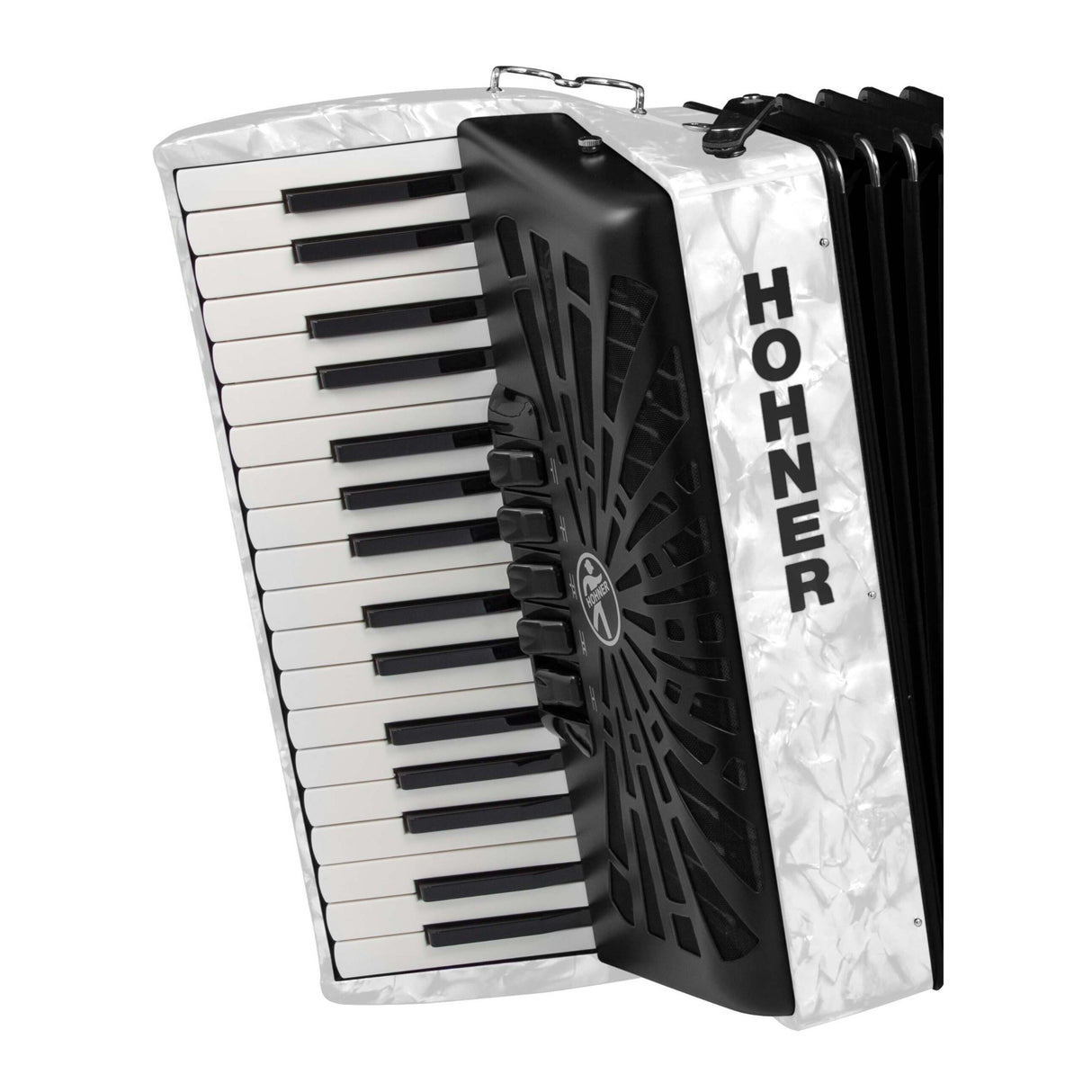 Hohner Bravo III 72 Chromatic Piano Key Accordion (Pearl White)
