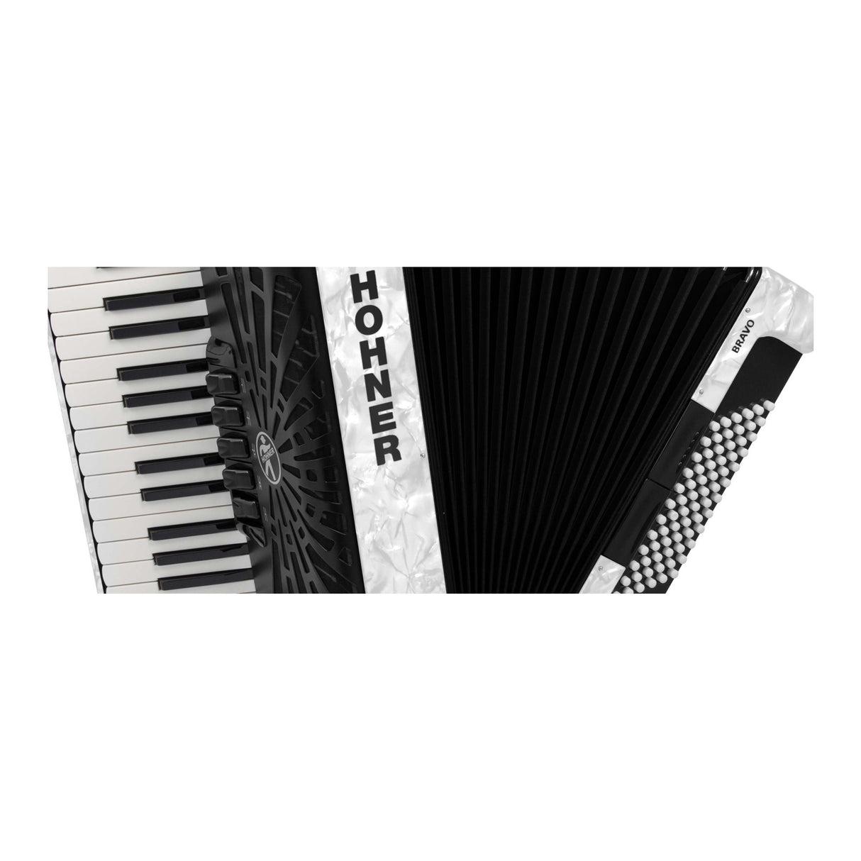 Hohner Bravo III 72 Chromatic Piano Key Accordion (Pearl White)