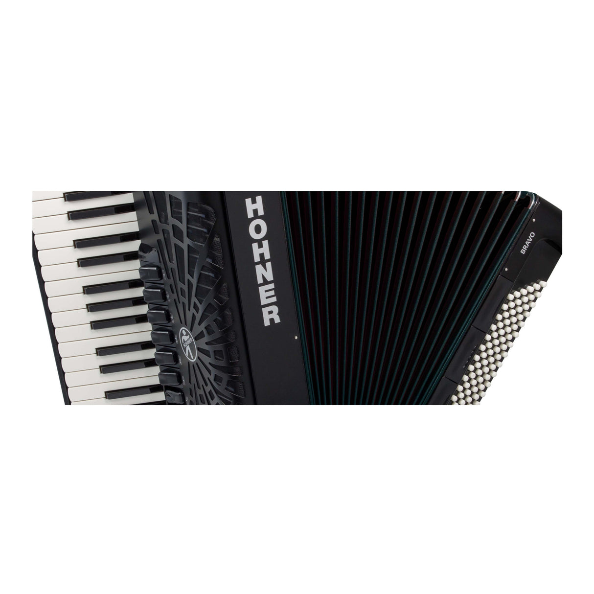 Hohner Bravo III 96 Chromatic Piano Key Accordion (Jet Black)
