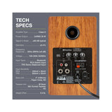 Knox Gear LP1 Powered Bookshelf Bluetooth Speakers (Wood Finish)