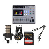 Zoom PodTrak P8 Podcasting Recorder with Microphone and Headphones Bundle