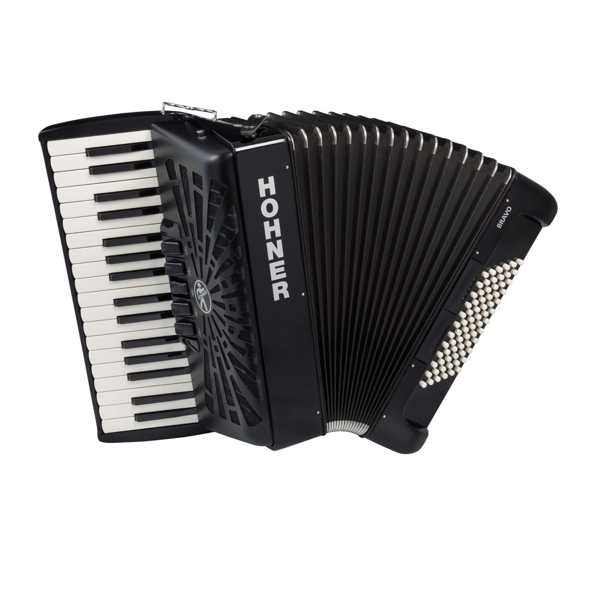 Hohner Bravo III 72 Chromatic Piano Key Accordion (Jet Black)
