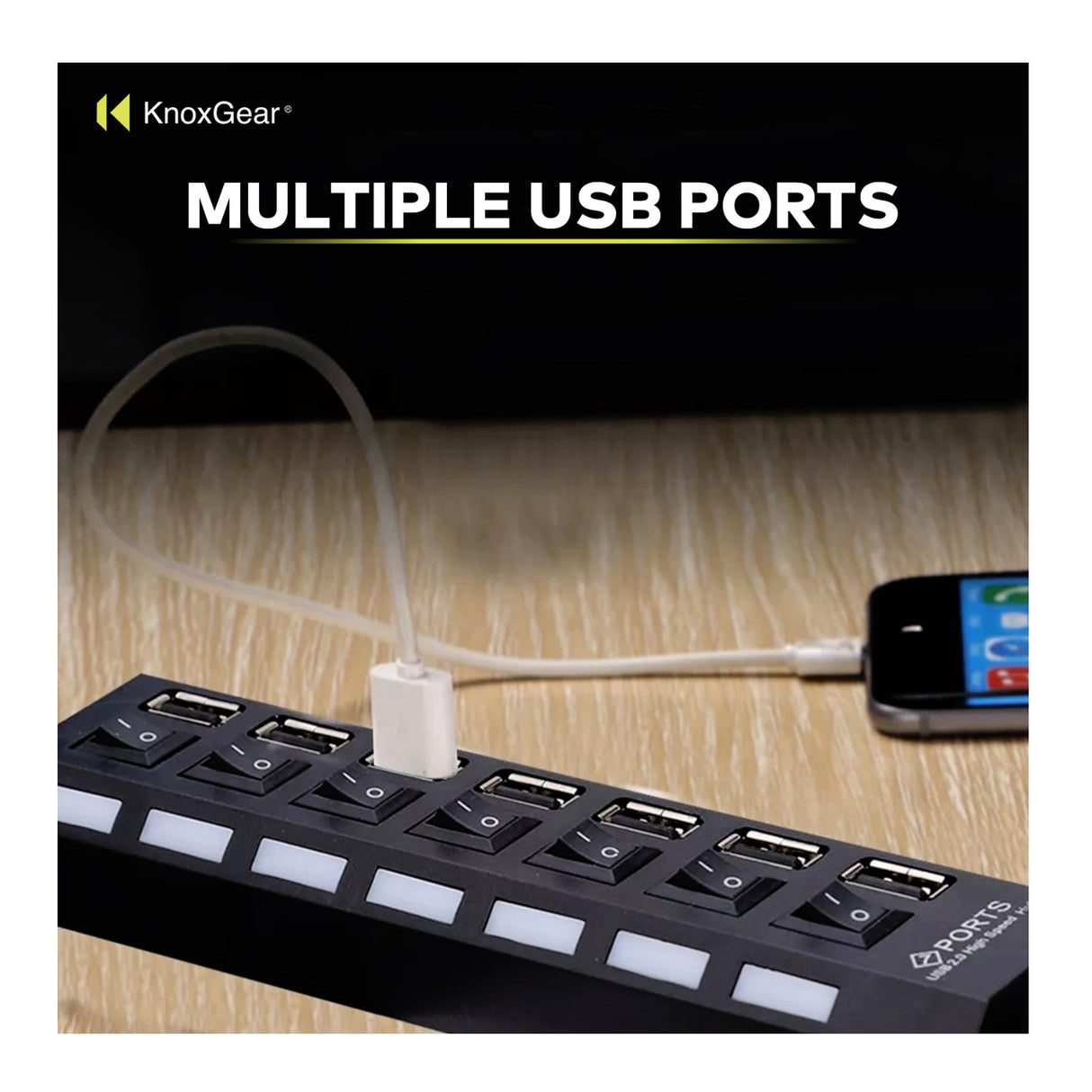 Knox Gear Universal 7-Port 2.0 USB Hub