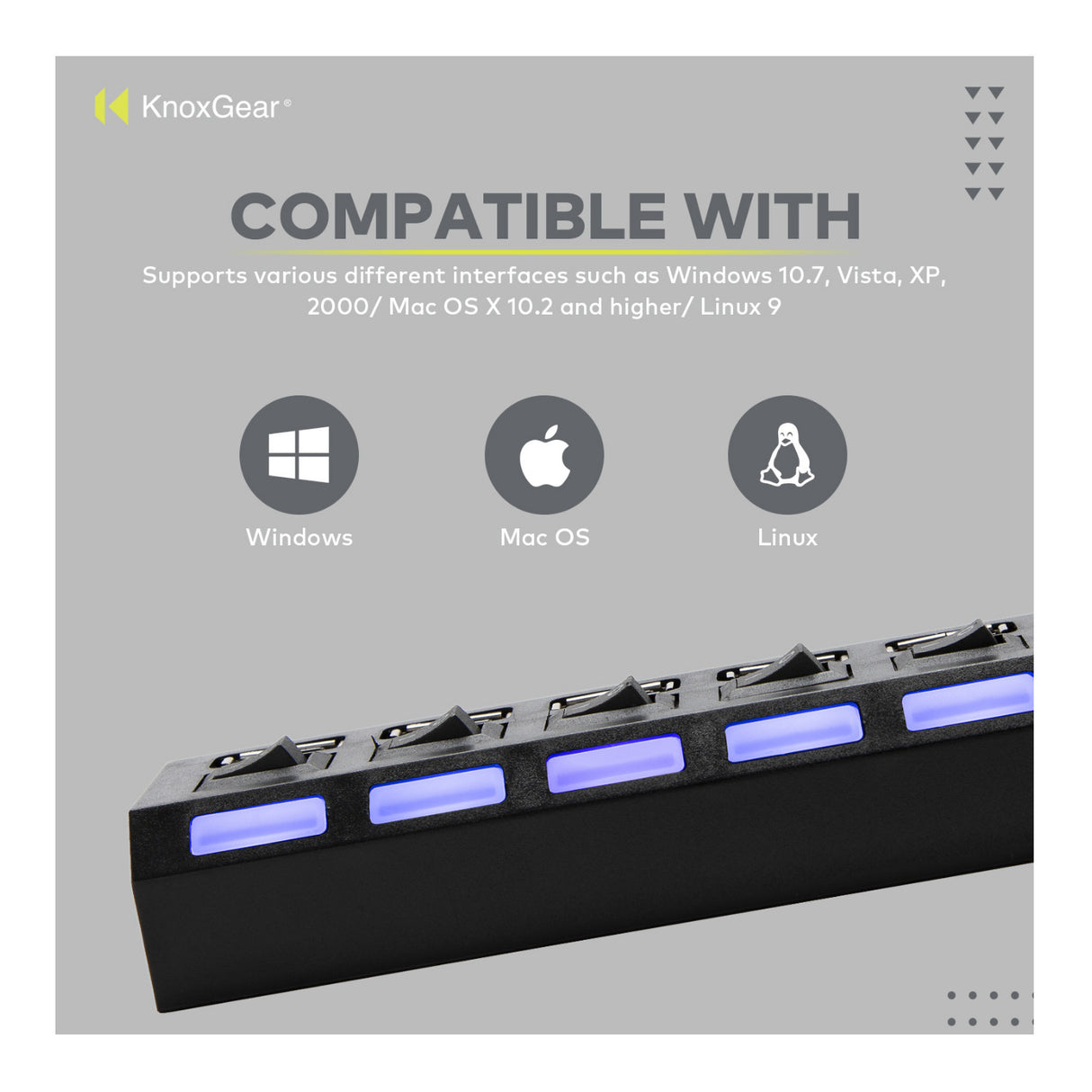 Knox Gear Universal 7-Port 2.0 USB Hub