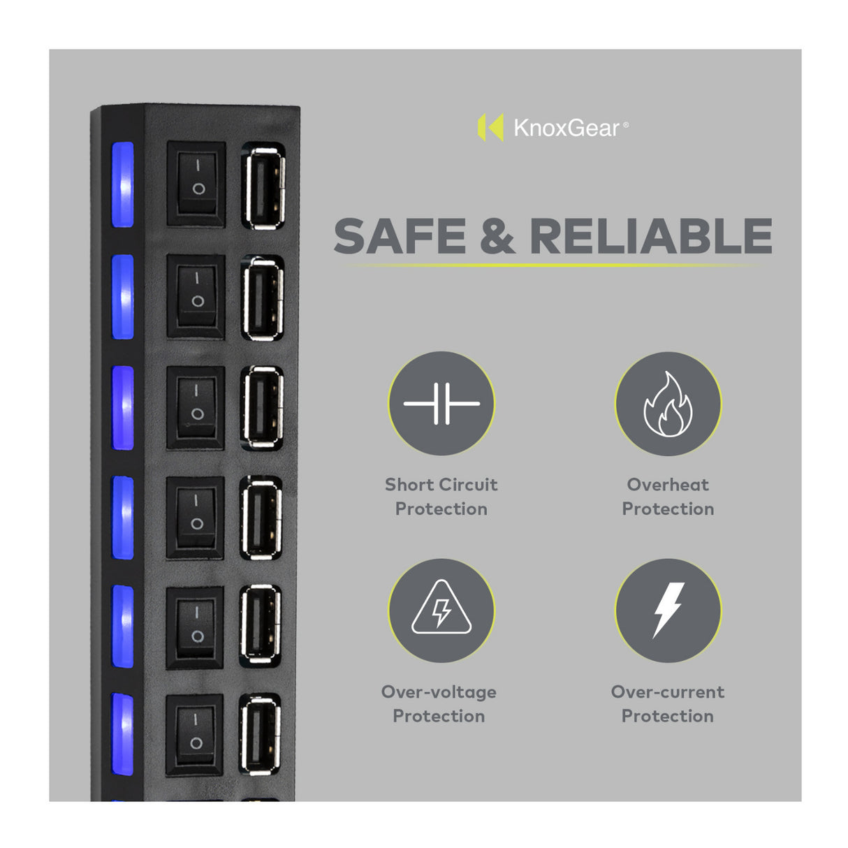Knox Gear Universal 7-Port 2.0 USB Hub