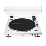 Audio-Technica AT-LP60XBT-WW Automatic Turntable (White) with Speakers Bundle