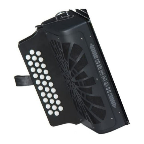Hohner Compadre E, A, D 3-Row Diatonic Accordion (Black) with Gig Bag