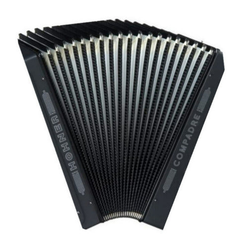 Hohner Compadre E, A, D 3-Row Diatonic Accordion (Black) with Gig Bag