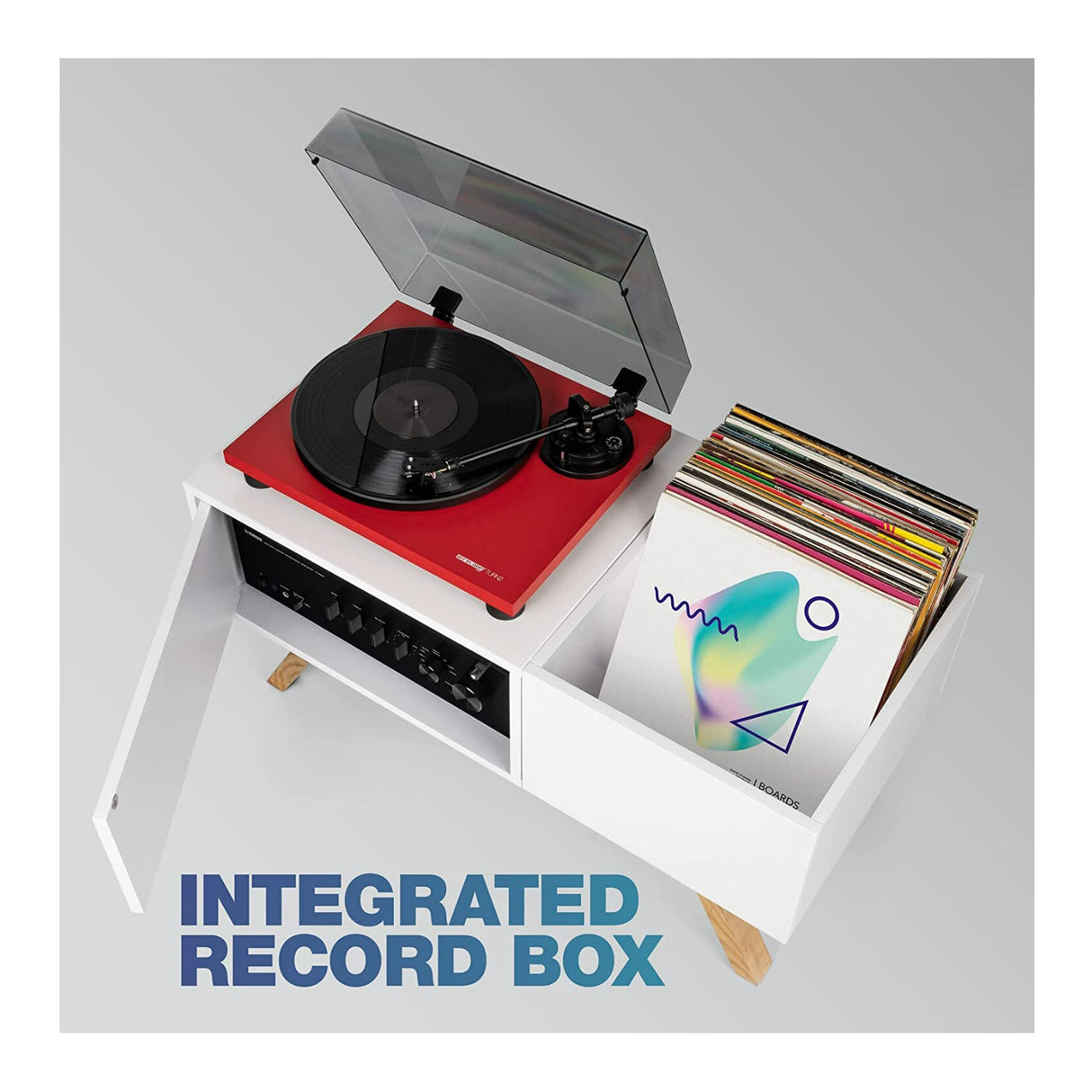 Glorious Turntable Lowboard, Solid Ashwood with Shock-Absorbent Rubber Feet